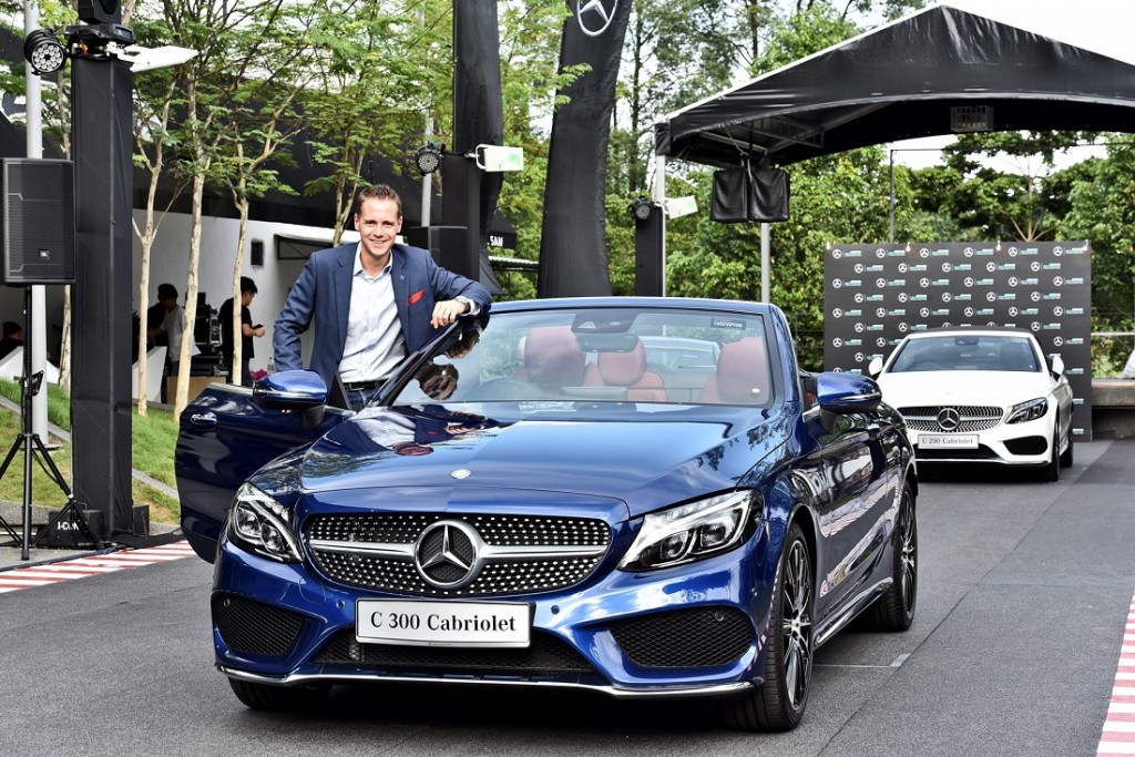 Mark Raine, VP Sales and Marketing Passenger Cars, Mercedes-Benz Malaysia with the new C-Class Cabriolet, launched at the Zouk Kuala Lumpur - Copy