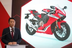 Boon Siew Honda Managing Director and Chief Executive Officer Keiichi Yasuda speaking at the launch event in KLIMS2018 - Copy