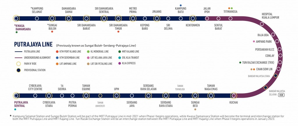 MRT_Putrajaya Line_Route Map